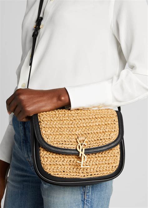 Saint Laurent Kaia Medium YSL Raffia Satchel Bag